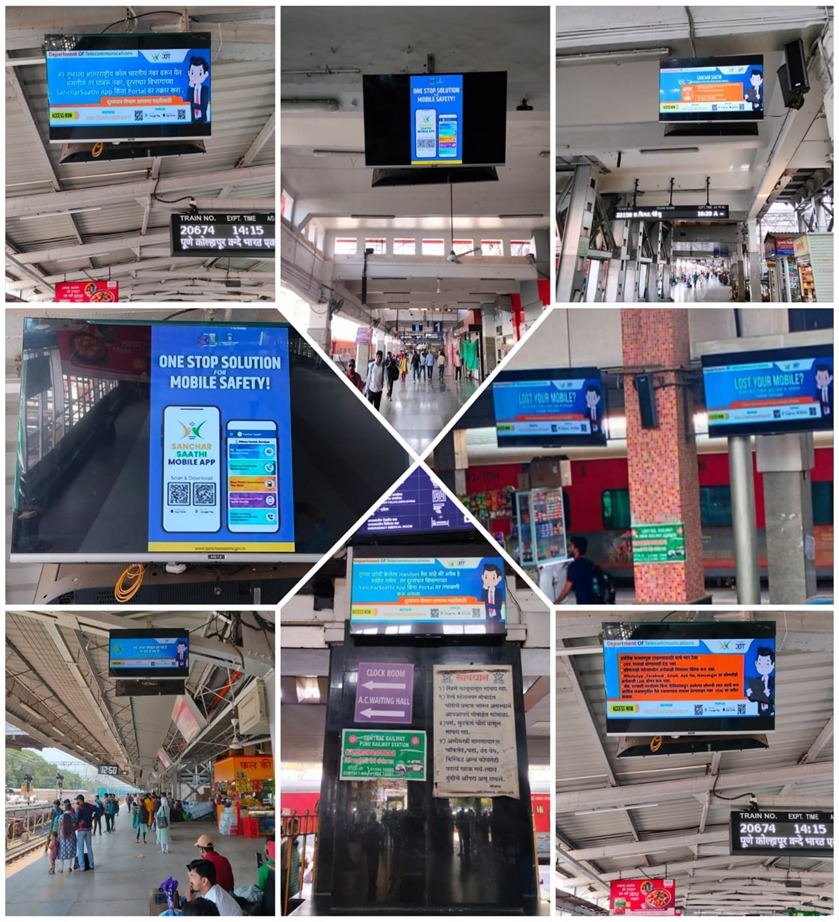 SancharSaathi awareness on Pune Railway Station